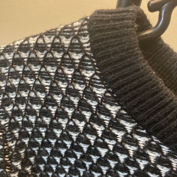 Madewell Black White Fine Knit Crew Neck Pullover Sweater Small - Picture 10 of 16